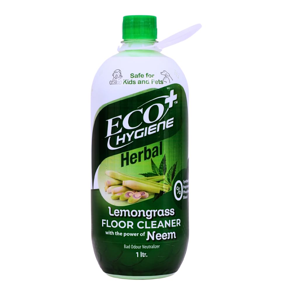 Eco Hygiene+ Herbal Floor Cleaner I Lemongrass I 1L I 100% Natural With The Power of Neem I For 99.9% Anti Bacterial Protection I Deodorizer I Organic Multi Surface Bathroom Tile Cleaner (B0CYVS2H2G) Amazon Price History, Amazon Price Tracker
