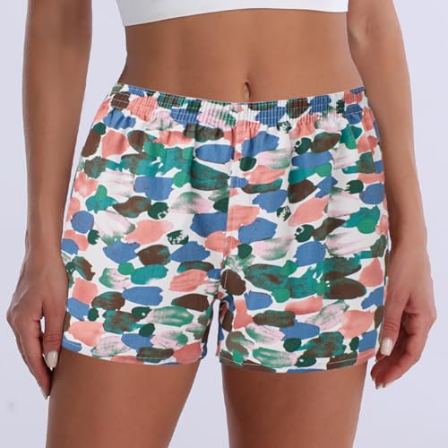 Image of Boxer Shorts for Women Gingham Sleep Y2k Printed Boxers Pj Boxer | Trendy Short,Checkered,Baggy Pj Boxers
