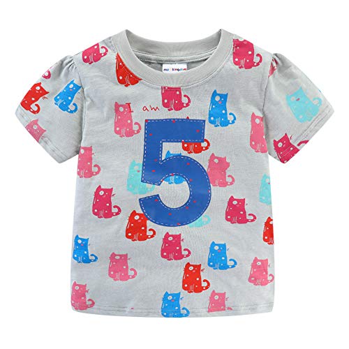 Mud Kingdom Little Girls Birthday Shirt Long Sleeve Cute Cartoon