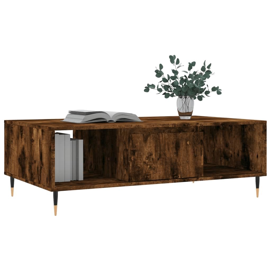 Homgoday Tavolino da caffè in rovere fumé, 104 x 60 x 35 cm, in legno ingegnerizzato, tavolino da tè per soggiorno, sala d'accoglienza degli ospiti, camera da letto e ufficio mobili tipo 1