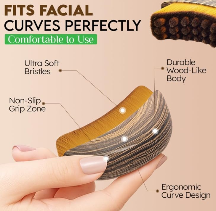 Image of ALINCOLN Lymphatic Contour Face Brush | Gua Sha for Face, De-Puffing, Jawline Shaper & Skin Firming | Soft Bristle Lymphatic Drainage Massager and Face Massage Tool for Daily Skincare