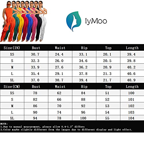 IyMoo Women 2 Piece Outfits Jumpsuit Sleeveless Crewneck Vest Sweatshirt Fringe High Waisted Pants Sweatsuit Set Fuchsia S - Thumbnail 5