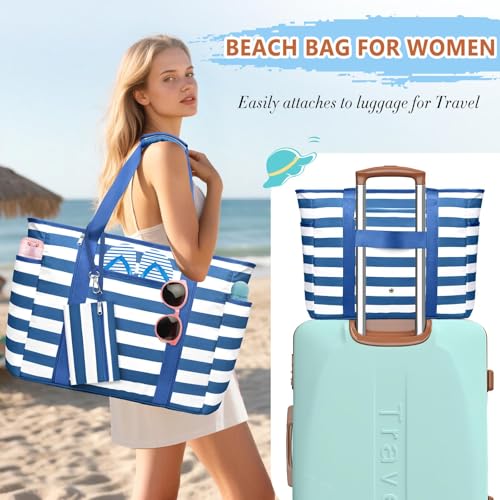 Image of Extra Large Beach Bags for Women Waterproof Sandproof Beach Tote Bag