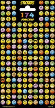 Peterkin 5100 - Pegatinas de espinilla (174 caras), varios colores , color/modelo surtido