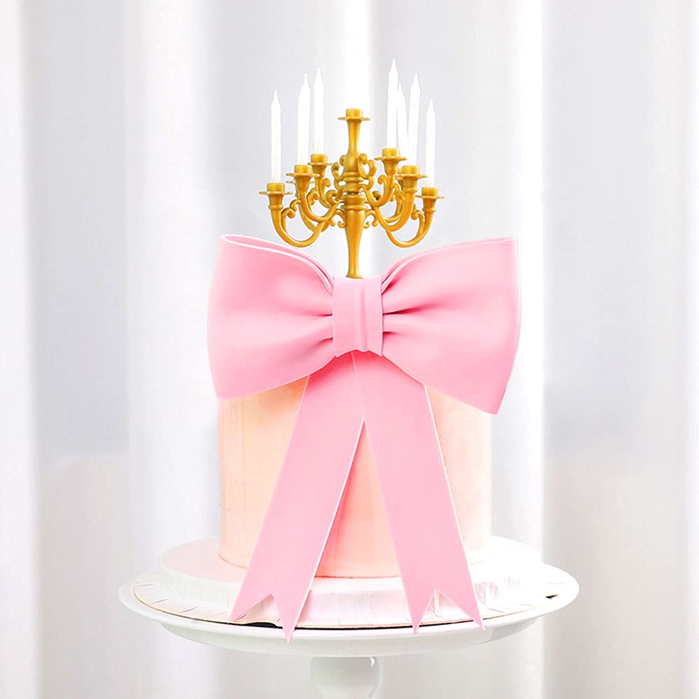 Różowa kokarda ozdoba na ciasto kokarda dekoracja tort dziewczynka dekoracja tort baby shower ozdoba na ciasto dla dziewczynki EVA