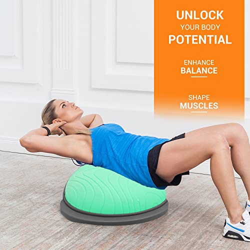 PROIRON Balance Trainer with Resistance Bands, Balance Ball, Half Yoga Ball, Air Dome Balance Ball with Pump/Nonslip Base, Body Balance Strength Trainer Ball Equipment Exercise Workout Trainer - Image 3