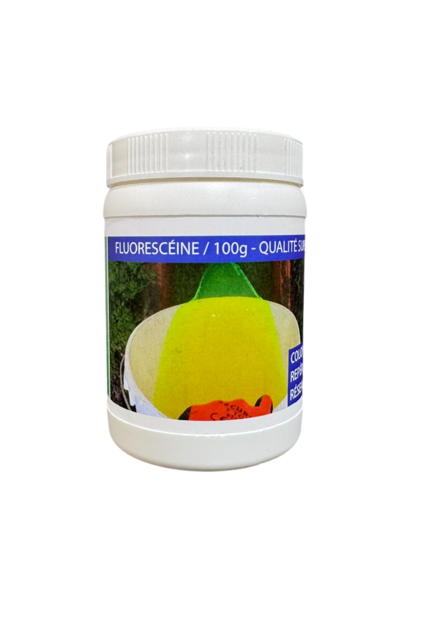 VISIO TECH Fluorescéine – Pot 100 g Poudre Soluble dans l’Eau – Colorant Traçage Haute Visibilité pour Détection de Fuites, Repérage de Réseaux et Contrôles d’Étanchéité
