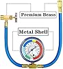 R134A Refrigerator Freon Recharge Hose Kit, R134A AC Refrigerant Charging Hose Gauge, Bullet Piercing Valve Hose Refrigerant Can Tap, R134a Self-Sealing Adapter for Home AC Refrigerant System #2