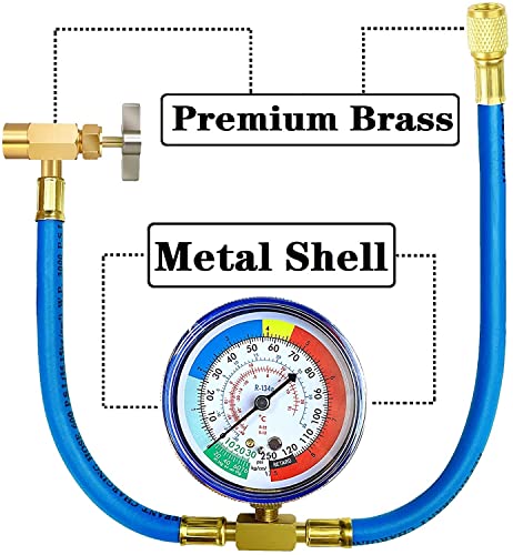 image for FANOVO R134A Refrigerator Freon Recharge Hose Kit, R134A AC Refrigeran