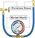 R134A Refrigerator Freon Recharge Hose Kit, R134A AC Refrigerant Charging Hose Gauge, Bullet Piercing Valve Hose Refrigerant Can Tap, R134a Self-Sealing Adapter for Home AC Refrigerant System