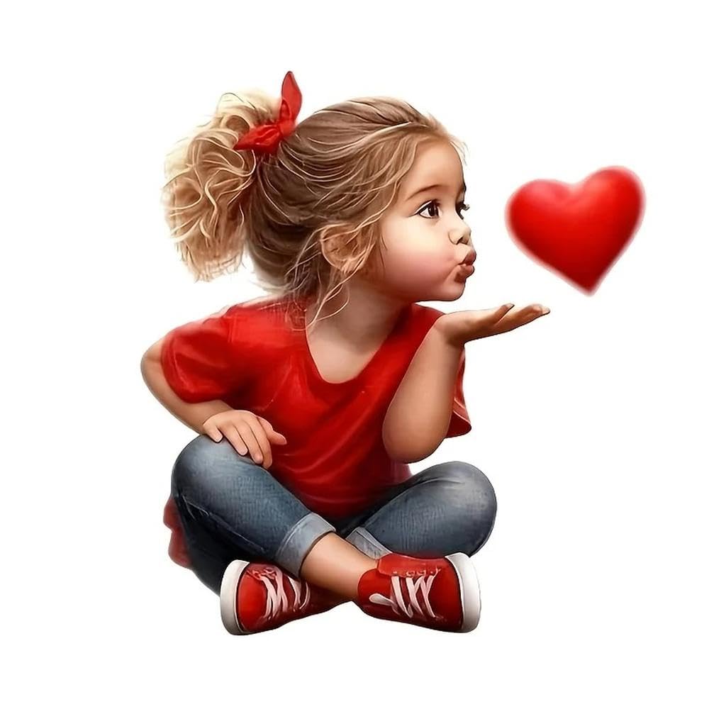 1PC Blowing Kiss Girl Waterproof Vinyl Sticker for Car Laptop Water Bottle More