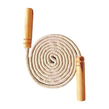 PROVERVE Cotton Skipping Rope Men And Women And Children, Tangle Free Jumping Rope for Gym Exercise Workout & Weight Loss For Kids (Brown) - image, photos