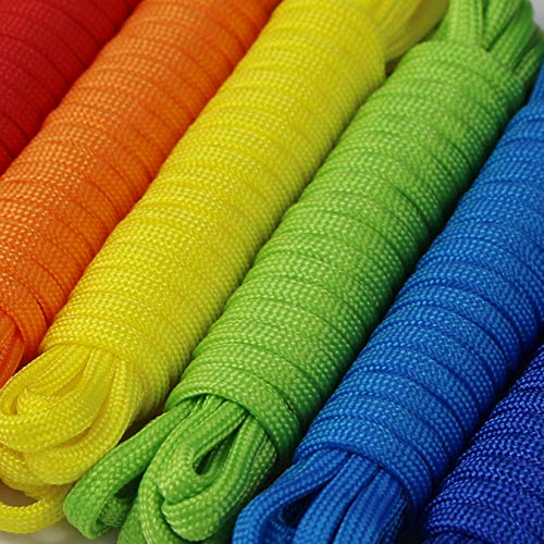 10 Farben Paracord Armband Schnüre Fallschirmschnur Survival 7 Strängen Nylon Seil 550 DIY Handgemachte Webart für Armband, Schlüsselanhänger, Anhänger, Hundeleinen, Zeltseil, Paracord Accessoires
