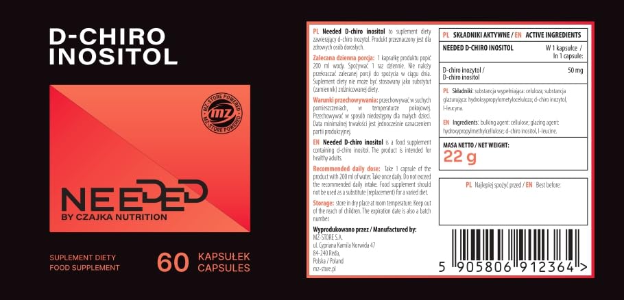 D-Chiro-Inositol 50 mg – 60 gélules | Approvisionnement pour 60 jours – Formule pure et facile à avaler – MZ