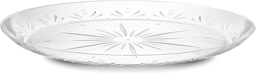 Miniatura 8 de PLASTICPRO Platos o bandejas de vajilla desechable de plástico transparente como cristal de 10 pulgadas, premium, extra grandes, peso pesado, para