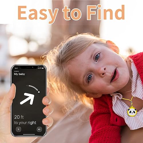 RYMAUP® 2 Stück AirTag Kette Kinder, Bequeme und Verstellbare Silikonhülle, Kinderfreundliche AirTag Halskette, für Apple AirTag GPS Tracker, Ideal für den Alltag (Rosa, Gelb)