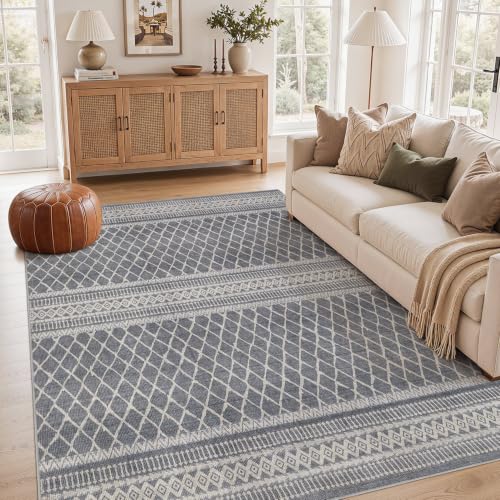 Image of cotiled Boho 5x8 Area Rugs for Living Room: Soft Moroccan Washable Rug