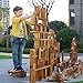 64 pcs Large Outdoor Carbonized Wooden Building Blocks Set for Kids Toddlers 3-12, Giant Carbonized Outside Wooden Blocks Playset for Kindergarten Yard, Jumbo Blocks (jumbo set 2#: 45 lbs (20.7 kg)