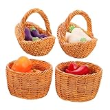 JOINPAYA Gemüsemarkt Für Puppenhäuser Landschaftsprojekt Für Puppenhäuser Miniaturen Minikörbe Für Zubehör Für Obst Und Gemüse Für Miniatur