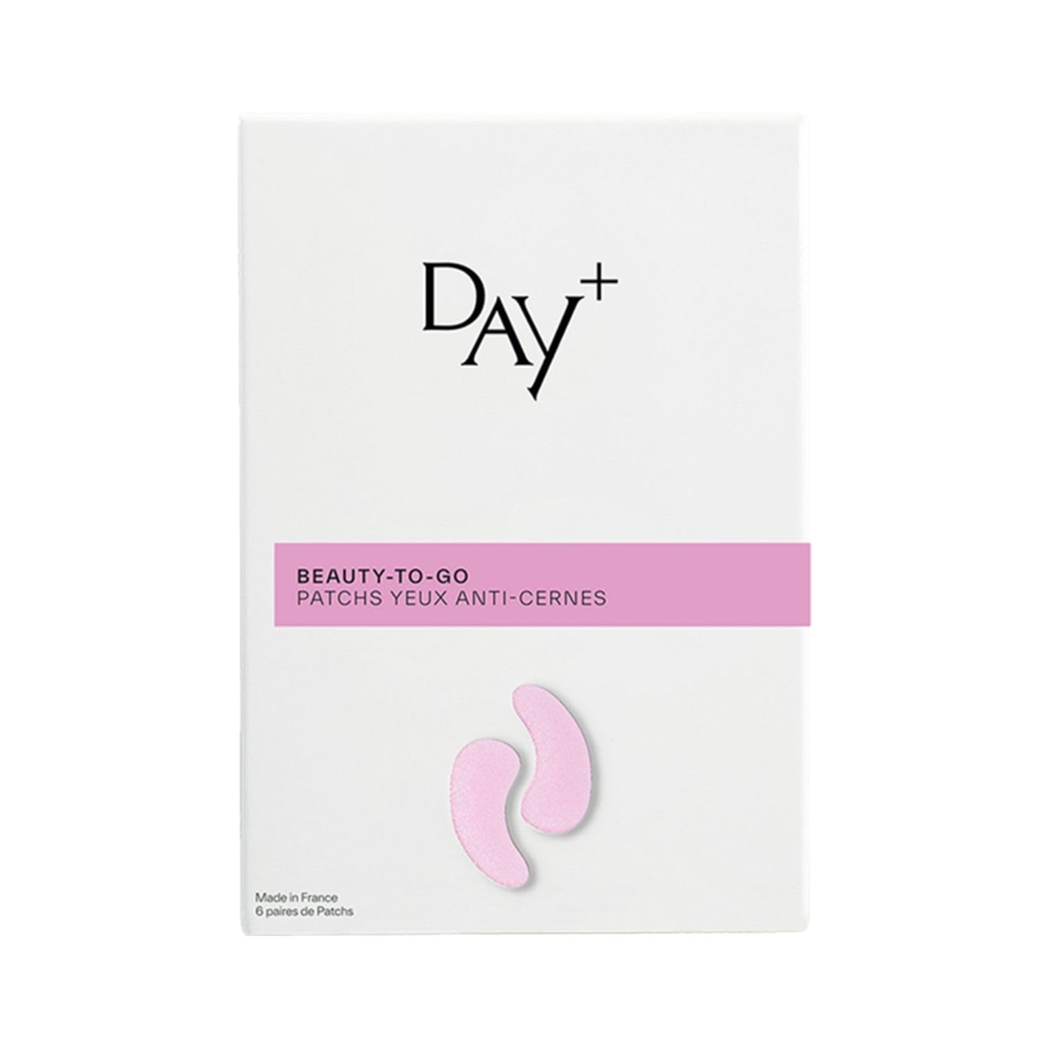 DAY+ | Parche Ojos Anti-Ojeras | Reduce las ojeras y las bolsas, Descongestiona y Tonifica el contorno de los ojos | Cafeína, Ácido Hialurónico | 97% de ingredientes naturales | Paquete de 6 pares