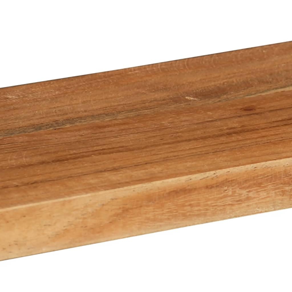 Wandregal Set aus massivem Akazienholz 80x15x25 cm und 35x15x20 cm Natürliche Maserung Stabiles Bücherregal für Wohnzimmer Küche und Badezimmer