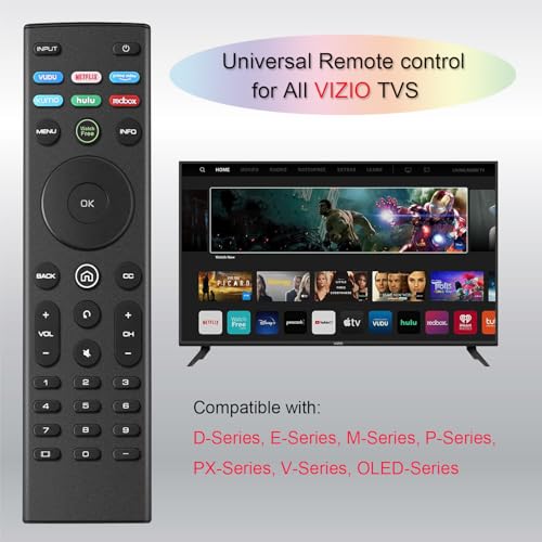 Universal Remote Control for VIZIO TV Remote Compatible with All VIZIO XRT136 XRT260 XRT270 Smartcast D, E, M, P, V, PX Series Smart TVs