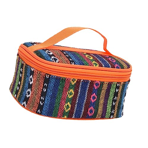 Fourre-tout rétro portable en toile robuste pour cosmétiques et condiments