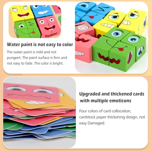 Wooden Face Changing Magic Cube Game, Montessori Puzzle Game for Kids Educational Face Changing Cubes by ChristmaxStore - Image 9