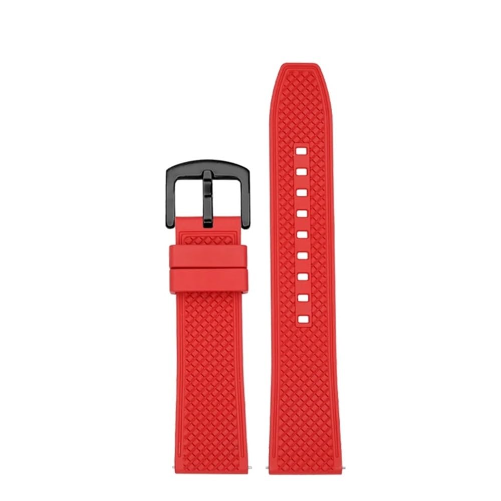 HUTBUVEAW For CIGA Design Xijia Watch X Series Hime Z Gorilla MY Mike Yang U Blue Planet Fluoro Rubber Strap 22mm Silica Gel Watchband(Red bk)