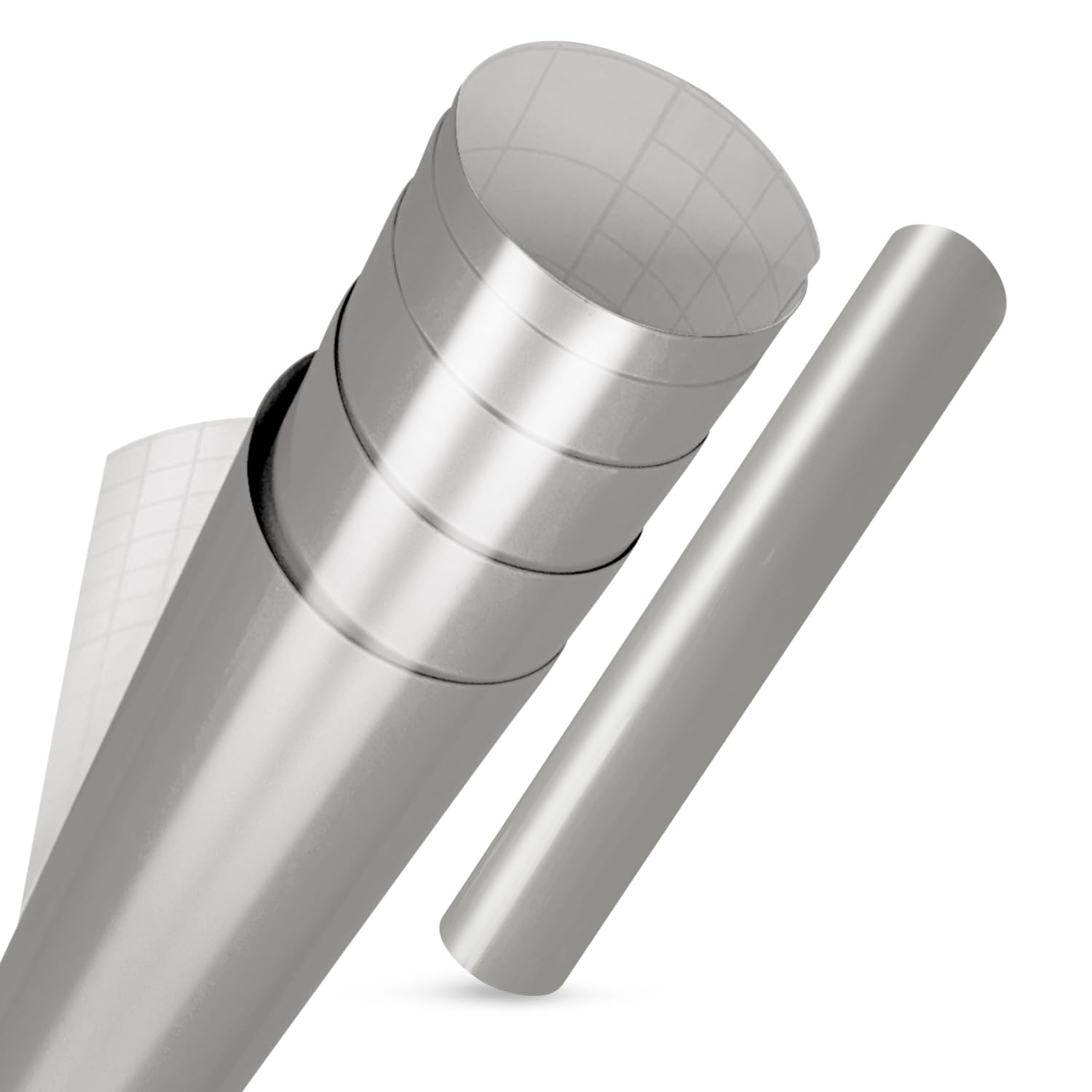 vgoltd Furniture Stickers Gloss Self Adhesive Vinyl Wrap Sticky Contact Paper Roll for Kitchen Countertop Cupboard Cabinets Wardrobe & Tabletops (Silver, 90 x 200 cm) — image 1