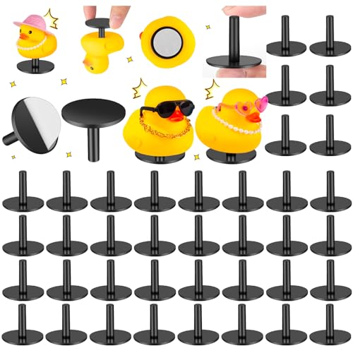 40 Pcs Duck Plugs Black Plastic Duck Holder for Car Dashboard Ducks Holder Mount for Dash Lover (Excluding Rubber Ducks)