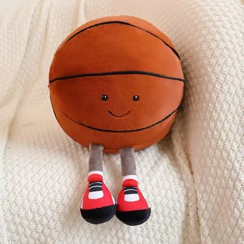 XIZHI 13.7" Cute Football Plush Toys Soft Stuffed Sport Throw Pillow Plush Ball Gift for Kids Birthday and Christmas Decoration (Basketball) Cover
