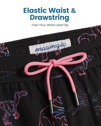 Image of maamgic Mens Swim Trunks with Compression Liner 5 Inch, Quick Dry Bathing Suit with Zipper Pockets, No-Chafing Swim Shorts