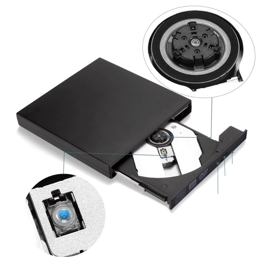 Retoo External DVD Drive USB 3.0 Type-C CD DVD +/-RW Optical Drive USB C Burner Slim CD/DVD ROM Rewriter Writer Reader Portable for PC Laptop Desktop MacBook Mac Windows 7 8.1 10 Linux OS Appl