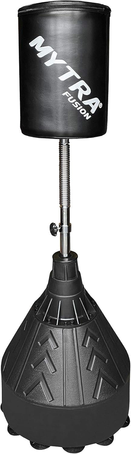 Free Standing Reflex Punching Bag for Adults — Adjustable Height Freestanding Punching Bag with Fillable Heavy-Duty Base Boxing Reflex Bag for Kickboxing, MMA, & Muay Thai Training