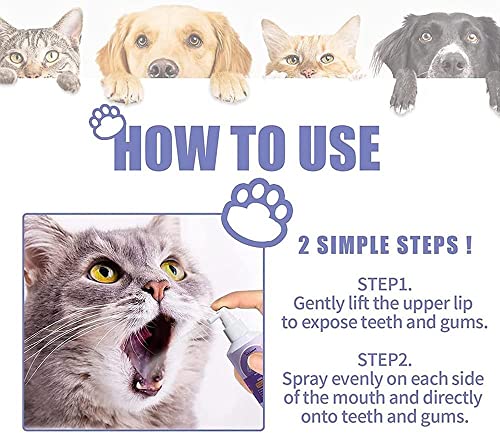 2PC-2023 New Pet Clean Teeth Cleaning Spray for Dogs & Cats, Pet Mouth Spray, Pet Clean No Brushing Pet Oral Care Spray, Petclean Oral Spray - Pet Clean Teeth Spray (Comes with 2 toothbrushes)