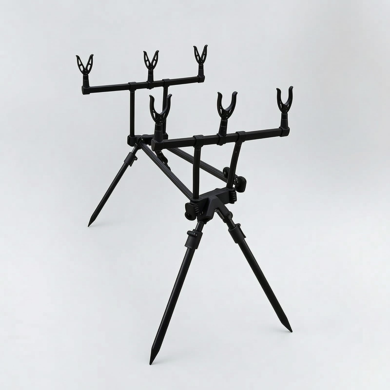 Perfeclan Soporte para Caña Pescar con Base Aleación Aluminio y Nylon con Cabezal Ajustable y Patas Extensibles para Pesca en Orilla y