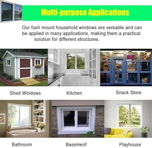 30x23in Sliding Basement Window Replacement, White Horizontal Design for Sheds, Bathrooms, Kitchens, Chicken Coops, Durable & Stylish, Easy Installation, 76x58cm