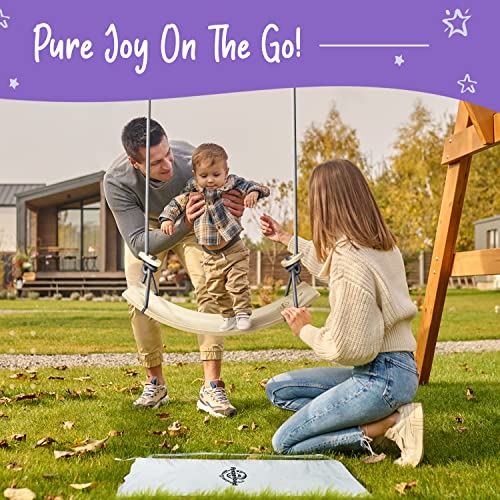 Wooden Wobble Balance Board For Kids – Waldorf Rocker Board W/Ropes For Exercise & Swinging – Heavy-Duty Wobble Board W/Canvas Bag For Storage – Open Ended Toys To Promote Balance And Coordination #TOP5