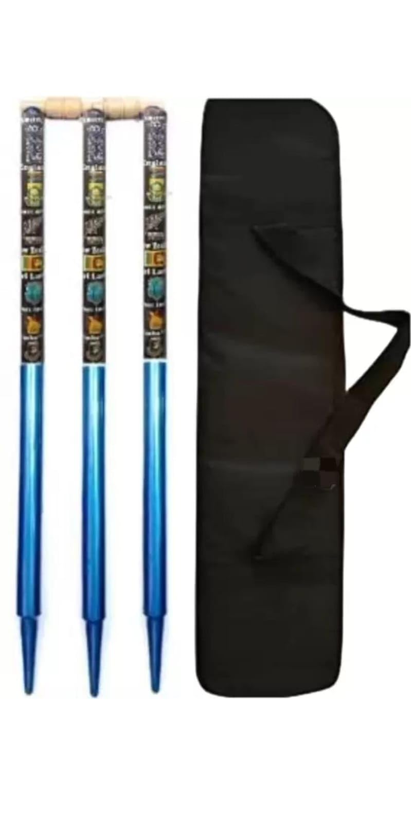 Hyper@Blue Cricket Wooden Stumps Wickets Full Size (Eucalyptus Heavy Wood) Set of 3 with 2 Bails with Tetron Cover (B0DCHXVX56) Amazon Price History, Amazon Price Tracker