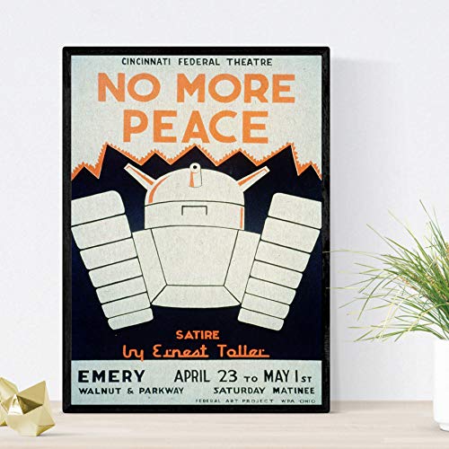 Nacnic Vintage Poster Vintage theater poster It just peace. A3 size, I Was Just Peace, 42L x 29.7W cm - Image 2