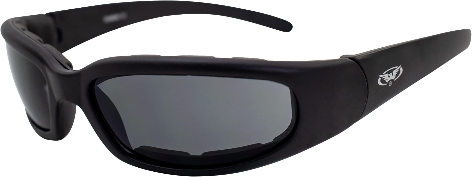 Chicago Motorcycle Padded Sunglasses for Men & Women Shatterproof Polycarbonate UV400 Smoke Lens Safety Glasses