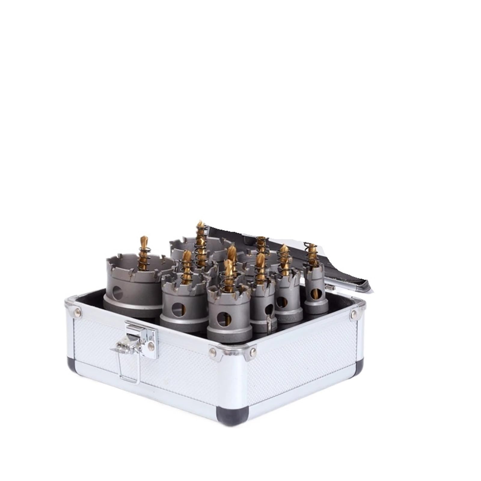 10 Pezzi/set 16-53 Mm TCT Kit Di Seghe A Tazza Con Punta In Carburo Set Di Frese For Lamiera In Acciaio Inossidabile Ferro Metallo Rame