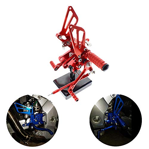PROCNC Motorcycle Aluminum Rearsets Foot pegs Rear sets Footrest Fit for Suzuki GSXR1000 2000 2001 2002 2003 2004 GSXR750 1996-2005 SV650/SV650S SV1000/S 1998-2014 (Red)