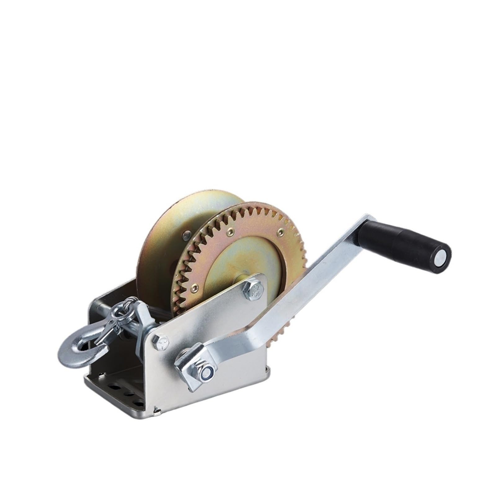 Cabrestante manual de remolque de 1600 libras, cabrestante de mano negro para remolques de barco, ctan con anclaje de correa de cincha, ideal para remolque y elevación