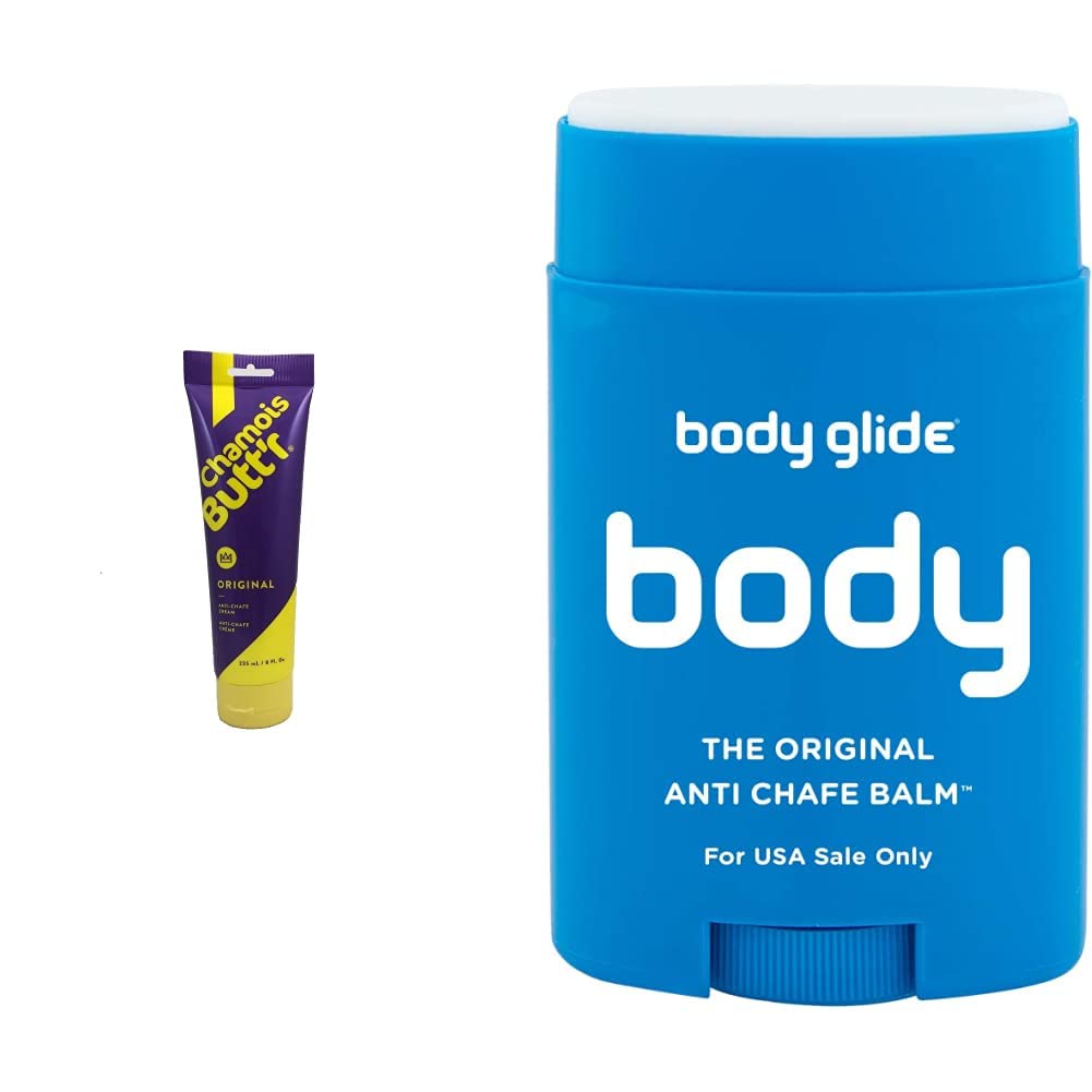 Chamois Butt'rOriginal Anti-Chafe Cream, 8 oz Tube & Body Glide Original Anti-Chafe Balm