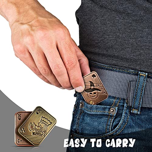 Magnetic Metal Fidget Toys - Metal Poker Push Card Fidget Slider Stress Relief Toy, Men’s Edc Toy Fidget Toy Haptic Coin, Office Desk Toys Gifts For Boyfriend And Father (New Kk) #TOP4