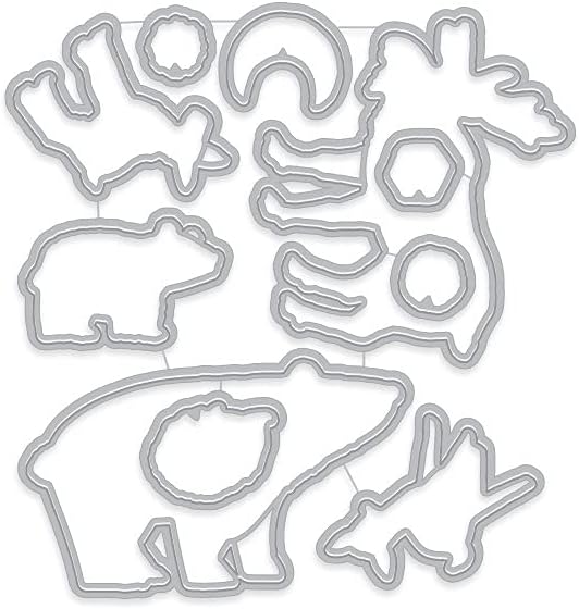 Hero Arts DI831 Fuzzy Winter Animals Frame Cuts Steel Die Set