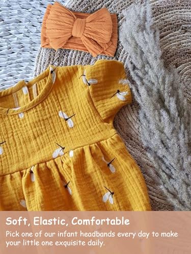 image for AQOKKA Baby Bows Headbands Nylon Baby Girl Headbands Soft Handmade Hai