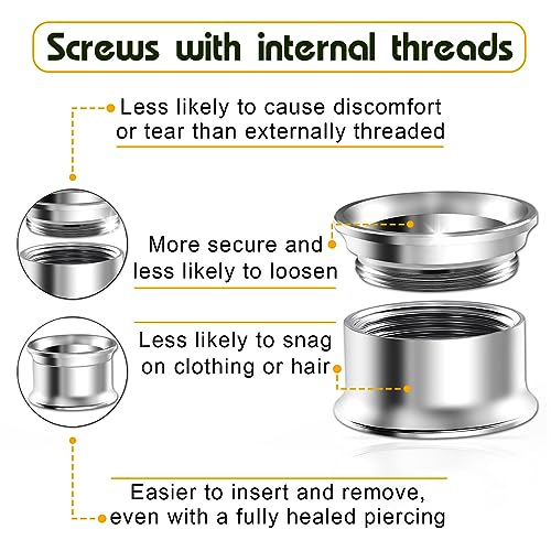 Pair of Internal Screw 316L Surgical Steel Double Flared Saddle Piercing Jewelry Stretcher Ear Plug Earring Lobe flesh Tunnel4